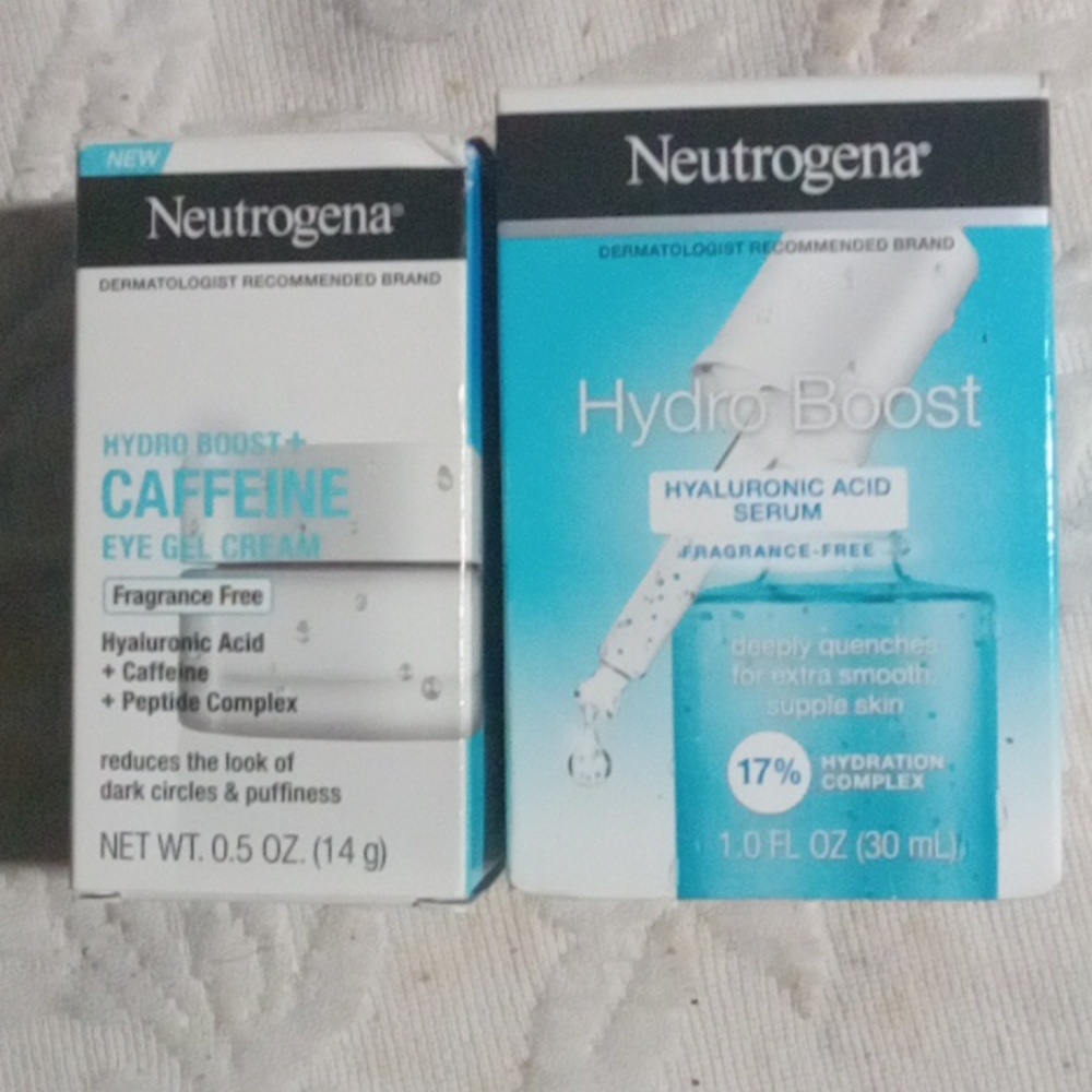 NEUTRAGENA FF Hydro Boost+ Caffeine Eye Gel Cream & Hyaluronic Acid Serum